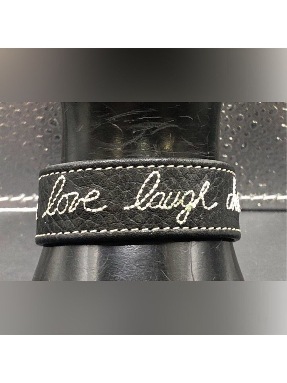 Brighton Bracelet Black Leather Live Love Laugh Dream 7-8"
